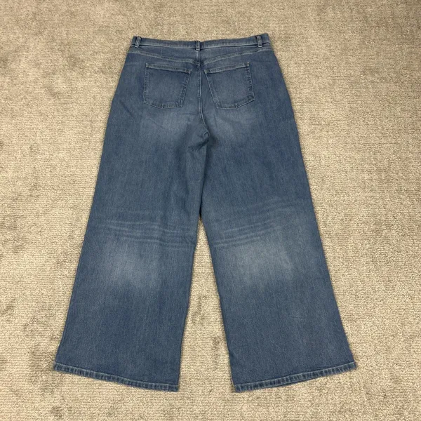 Spanx Jeans Womens 1X Wide Leg High Rise Blue Denim 4 Way 360 Stretch 21598R - Image 9