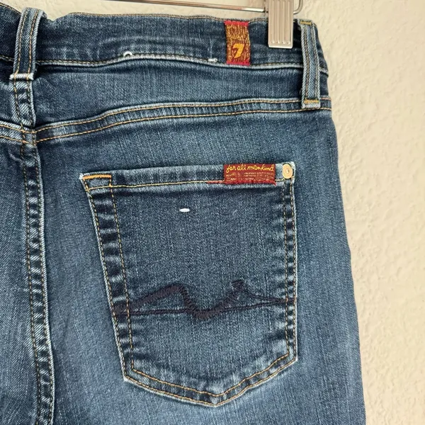 7 For All Mankind Womens Jeans Size 29 Blue Denim Bootcut Medium Dark Wash - Image 8