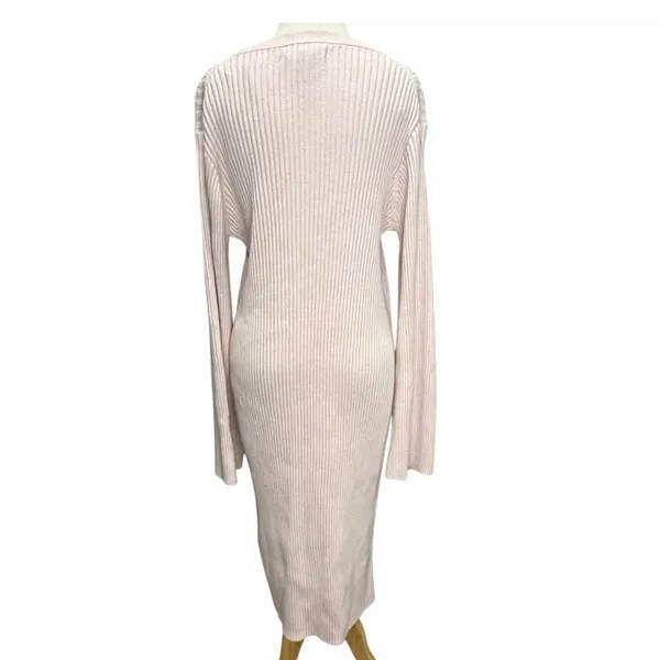 Hatch Lydia Sweater Dress Women 4 Pink Rib Knit Bump Friendly Feminine Maternity - Image 4