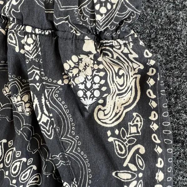 FP Movement Free People Bandana Paisley Running Athletic Shorts Black Cream L - Image 6
