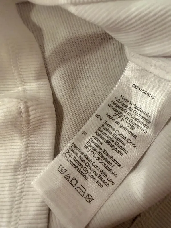 NWOT Madewell Size XS White Square Neck Short Sleeve Ribbed Stretch Cropped Top - Image 9