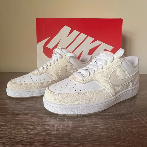 New Nike Court Vision Low White and Cream Sneakers (Women) Size 6.5M - Image 3