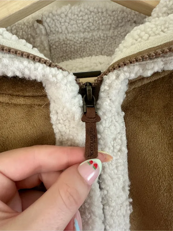 Koolaburra by UGG Hooded Shearling Jacket Tan Brown Size XL NWT - Image 7