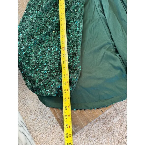 Faeriesty Green Sequin Mermaid‎ Dress with Side Slit Size XSmall - Image 12