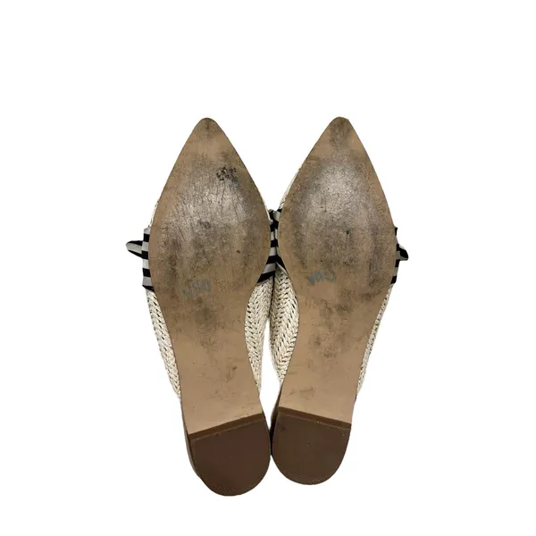 Cupcakes and Cashmere women's Nasha beige woven bow slide Mules size 7‎ - Image 6