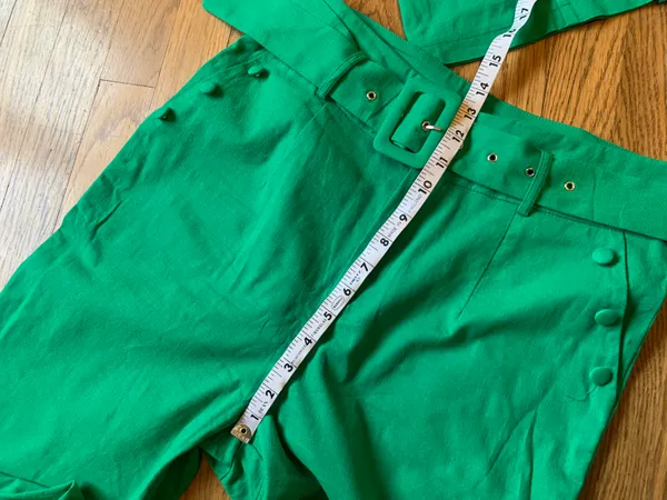 High waist Belted pants and top matching set green size M - Image 6