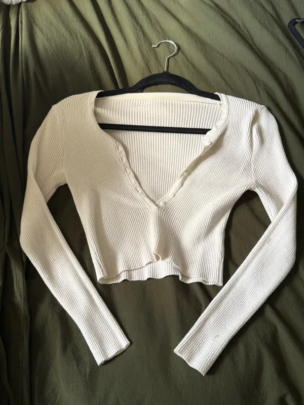 Long sleeve ribbed top White Size 4 - Image 2