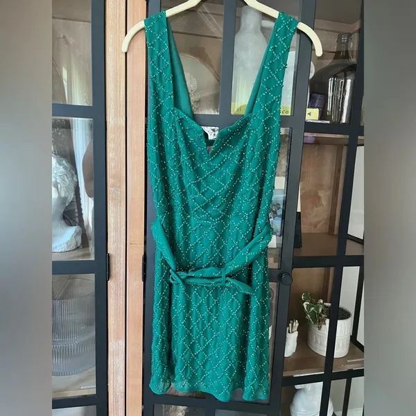 Show Me Your Mumu emerald mini sequin dress belt cocktail eras sparkly twilight - Image 2