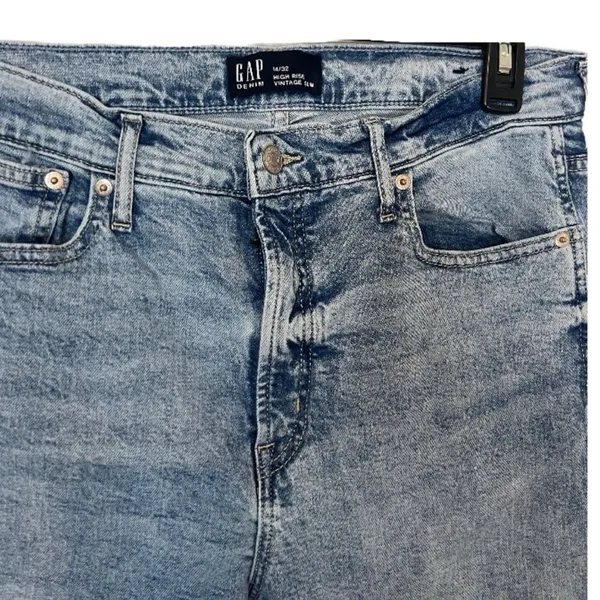 Gap JEANS SIZE 14 high rise vintage slim LIGHTWASH - Image 3