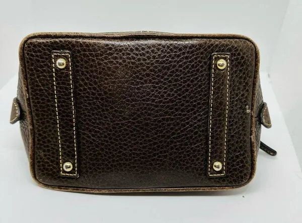 Vintage Dooney & Bourke Chocolate Brown Dome Zipper Closure Satchel Size Small - Image 6