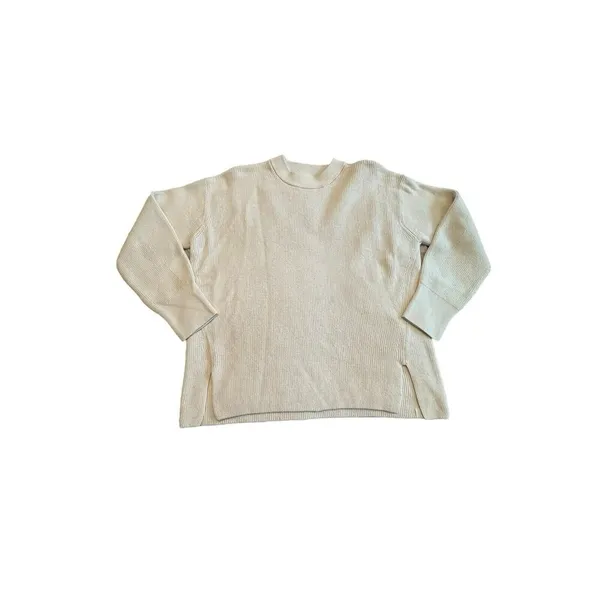 Lululemon Women Merino Wool-Blend Ribbed Crewneck Sweater Size 8 White Opal R1-2 - Image 10