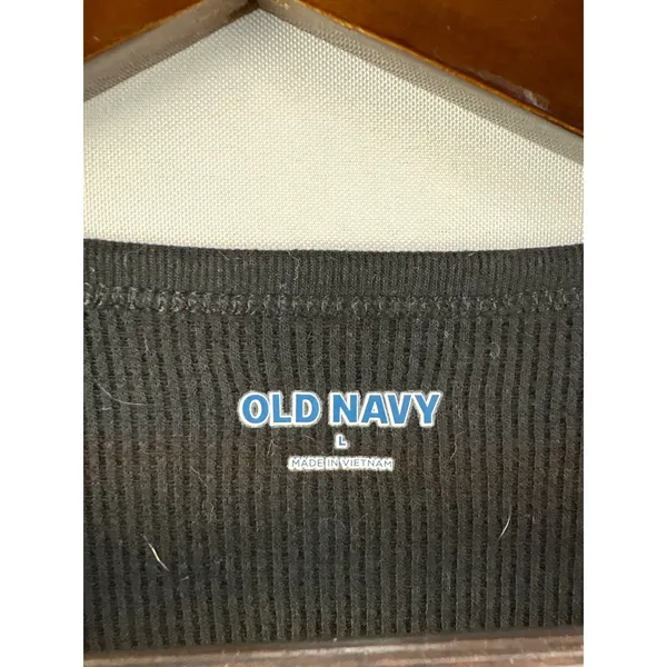 Women’s Old Navy Large Black Thermal Long Sleeve Graphic Shirt - Image 4