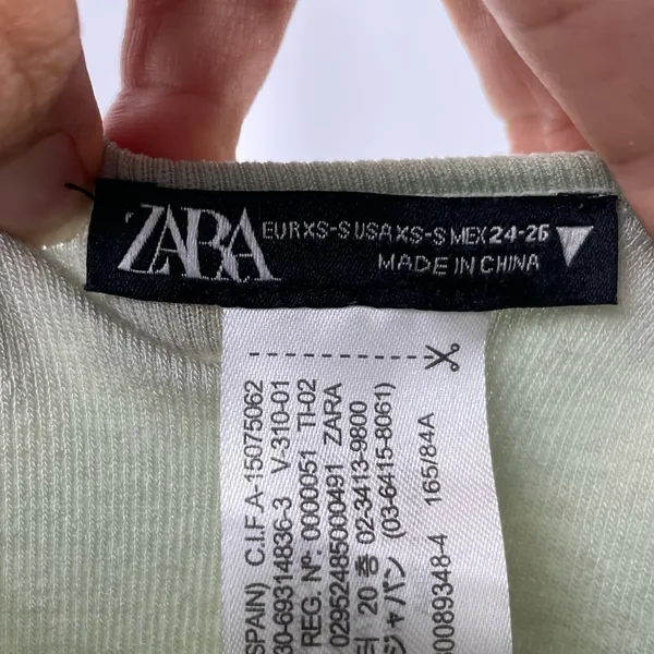 NEW Zara Terrycloth One‎ Shoulder Bodysuit in Mint Green Size Extra Small - Image 3