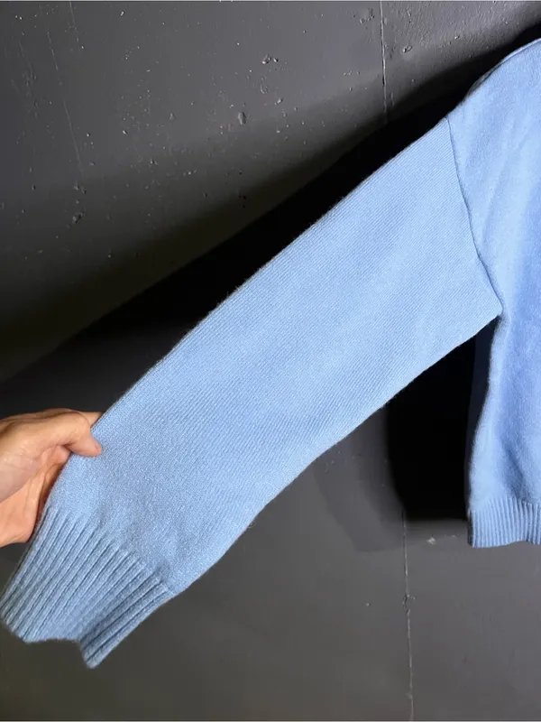 EDIKTED Isabelle Oversize Turtleneck Sweater in Light Blue. Size XS/S - Image 6