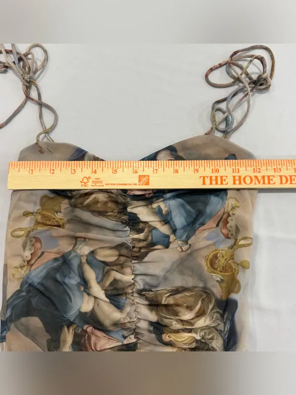 12th Tribe Renaissance Art Print‎ Ruched Mesh Mini Dress Medium - Image 4