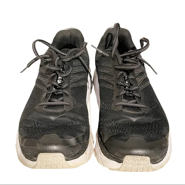 Hoka One One Womens 10 Clifton Black/White‎ Mesh Athletic Sneaker Shoe - Image 3