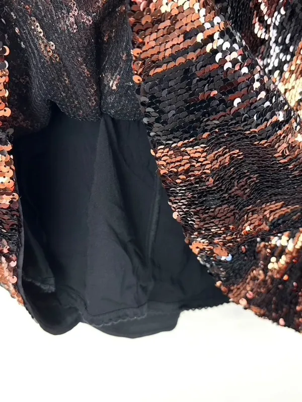 Anthropologie Strapless Sequin Mini Dress Brown/Black Size 22W NWT - Image 9