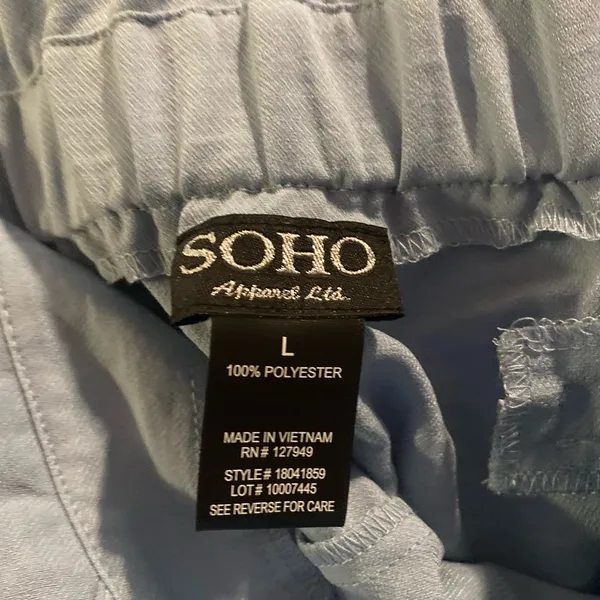 Soho apparel women's pants lite Blue size Large 100% polyester - Image 3