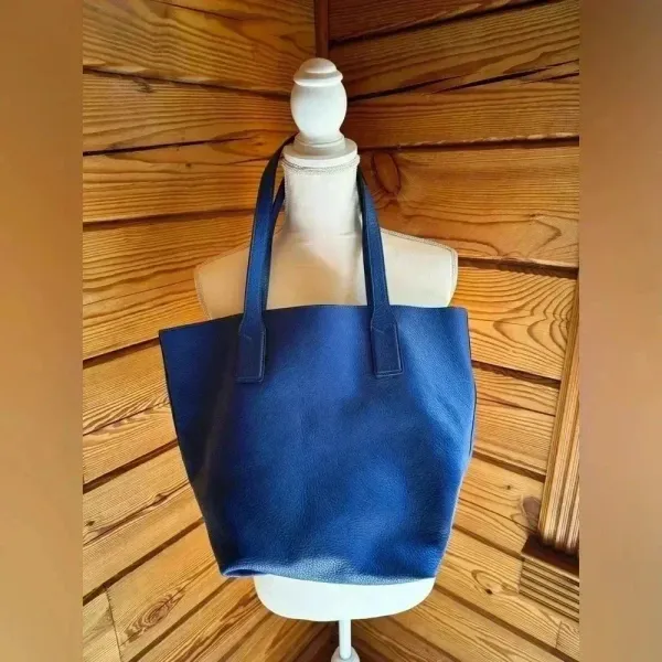 Marc Jacobs Wingman Tote Reversible Leather Tote in blue or yellow size XL - Image 4
