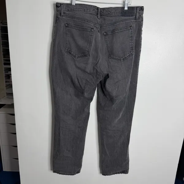 Abercrombie & Fitch The 90's Straight Ultra High Rise Washed Black Plus‎ 16/33 - Image 3