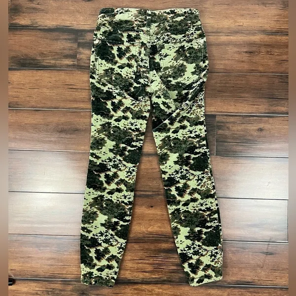 Anthropologie Pilcro Green Print Corduroy Skinny Pants - Size 24P - Image 6