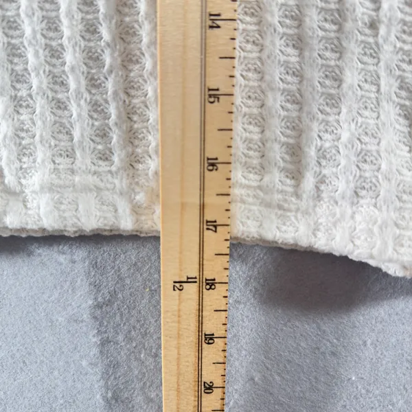 495 | Out From Under Urban Outfitters Cream Waffle Knit‎ Crop Sweater Top Large - Image 4