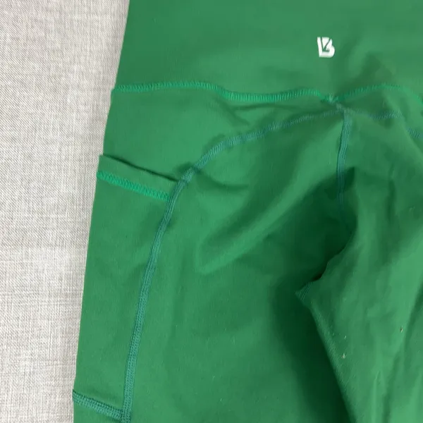 Buff Bunny Leggings Womens M Green Ankle Nylon Spandex High Rise Pockets Stretch - Image 11