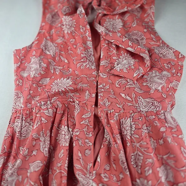 J.Crew 36G NWT BROKEN ZIPPER Floral Dress Sleeveless Tie Back Midi Pink Size‎ 10 - Image 5