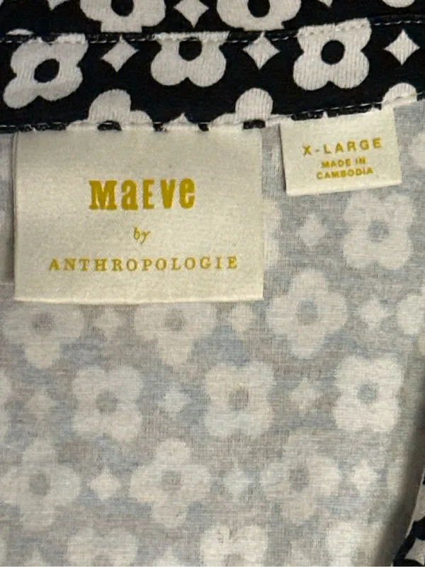 Maeve Anthropologie Floral Ruched Button Front Crop Blouse XL - Image 5