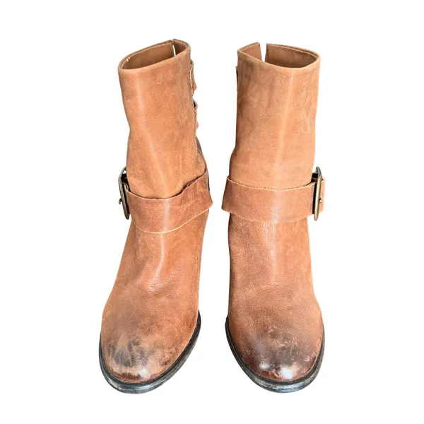 Lucky Brand Tommie Tan Leather Triple‎ Buckle Moto Ankle Boots 6.5M LP gorpcore - Image 2