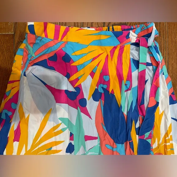 J. Crew Colorful Leaf Print A-Line Skirt - Image 4