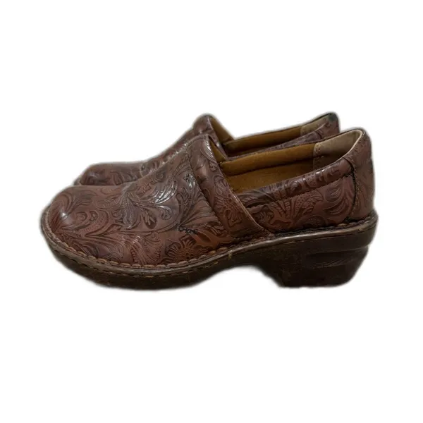 b.o.c | Peggy Floral Embossed Clogs Faux Leather Womens Size 8 Boho Comfort Shoe - Image 3
