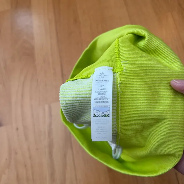 OFFLINE Aerie NWT Seamless Corset Sports Bra Lime Slush S Active Gym Yoga Pads - Image 10