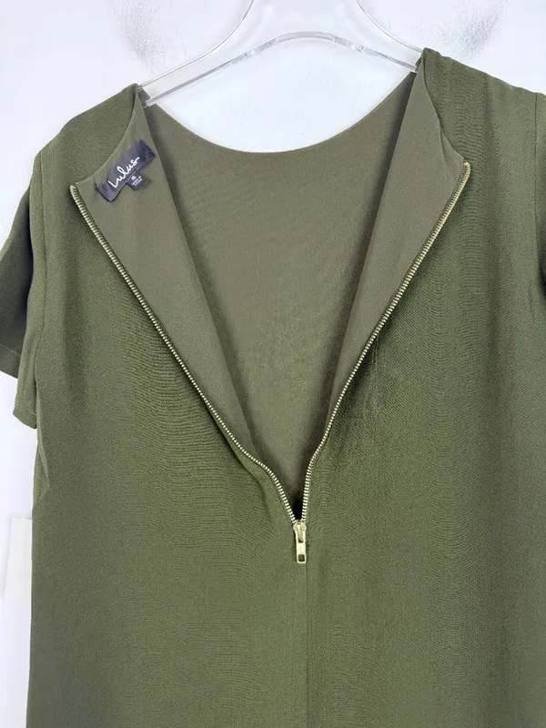NWT Lulus Shift and Shout Dress Short Sleeves Mini Olive Green Size Small S NEW - Image 9