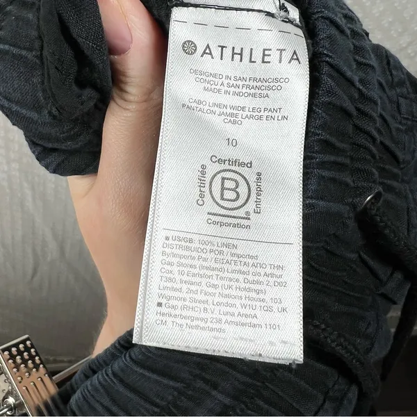 Athleta Black Cabo Linen Wide Leg‎ Pants - Image 6