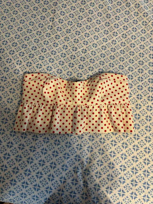 ZARA Red Polka Dot Top - Image 2
