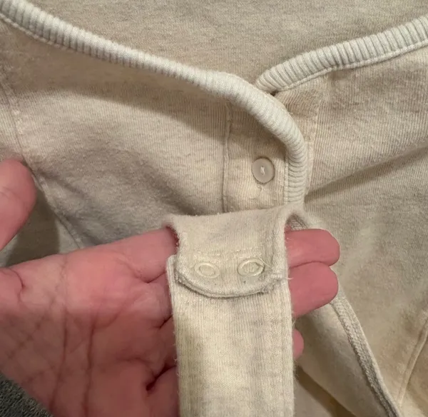 Aerie Cream Long Sleeve Ribbed Henley Bodysuit - Image 5