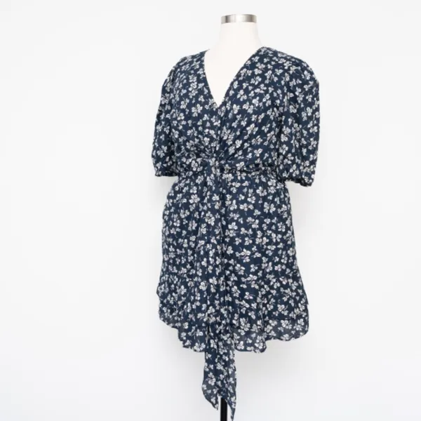 Lauren Ralph‎ Lauren. 80s Puff Sleeve Floral Cotton Voile Dress. - Image 2