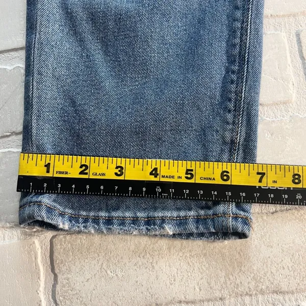 American Eagle Mom Jeans Womens 12 R Distressed‎ Light Blue Denim Casual - Image 5