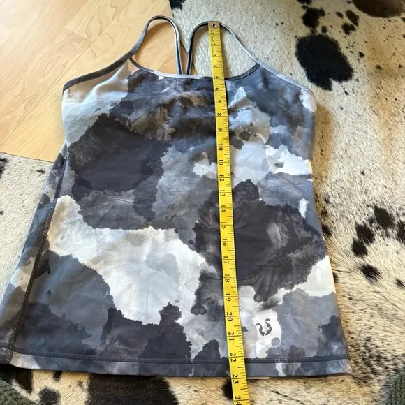 LULULEMON Power Y Tank White Coal‎ Tinted Canvas Super Size 10 - Image 5
