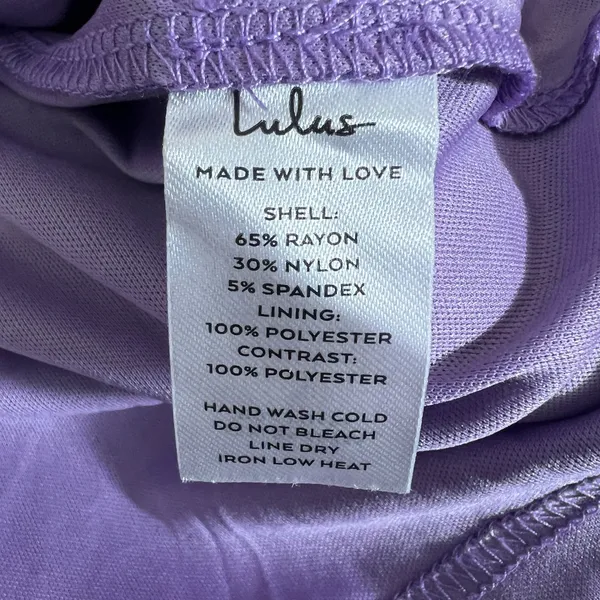 NWT Lulus Lace-Up Back Solid Mini Dress Purple Romantic Puff Sleeve Size S - Image 9