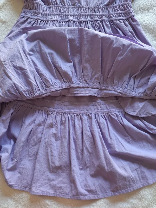 NWT Stitchdrop Lilac Cotton Ruffle Mini Dress M - Image 9