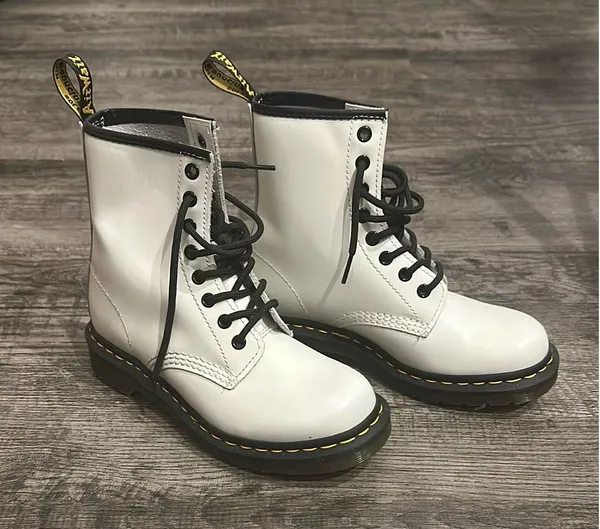 Dr. Martens White 1460 Ankle Boots - Image 4