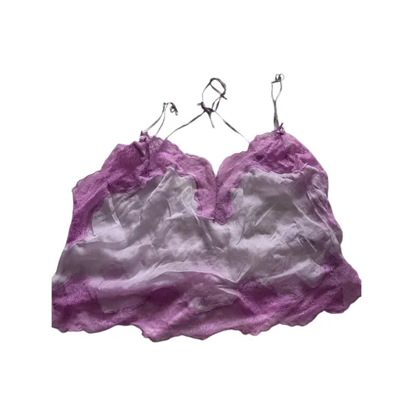 NWT SKIMS ROMANCE LACE CROPPED CAMI AND SHORT SET Sugar Plum Large - Image 8