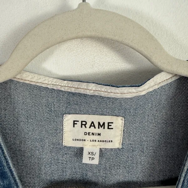 FRAME Le Slender Jumpsuit Leeson Denim Slim Fit Western Americana READ Womens XS - Image 3