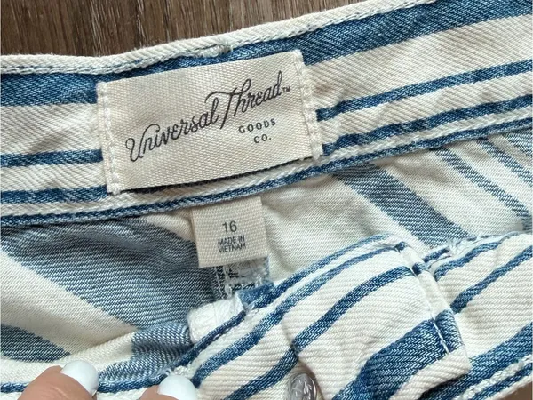 Universal Thread Blue and White Striped Mini Skirt‎ - Image 4