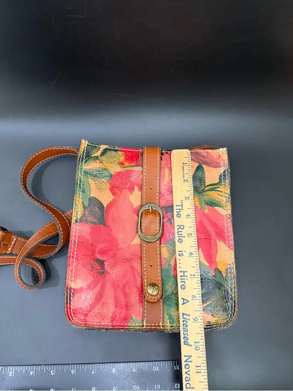 PATRICIA NASH Venezia Pouch Crossbody Spring Multi Floral Leather Crossbody Bag - Image 5