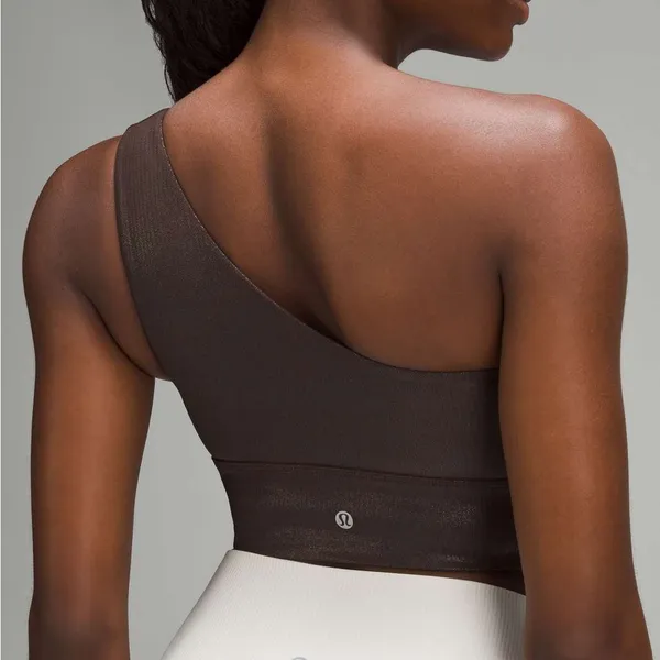 Lululemon Align Asymmetrical Rib Bra C/D *Shine in Espresso Size 8 NWT - Image 5