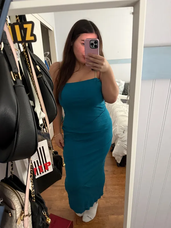 Amazon PRETTYGARDEN Ribbed Maxi Bodycon Strapless Dress - Image 4