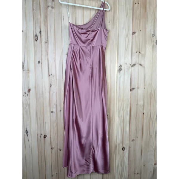 Lulus Signature Elegance Rose Satin One-Shoulder Maxi Dress Banquet - Medium - Image 5